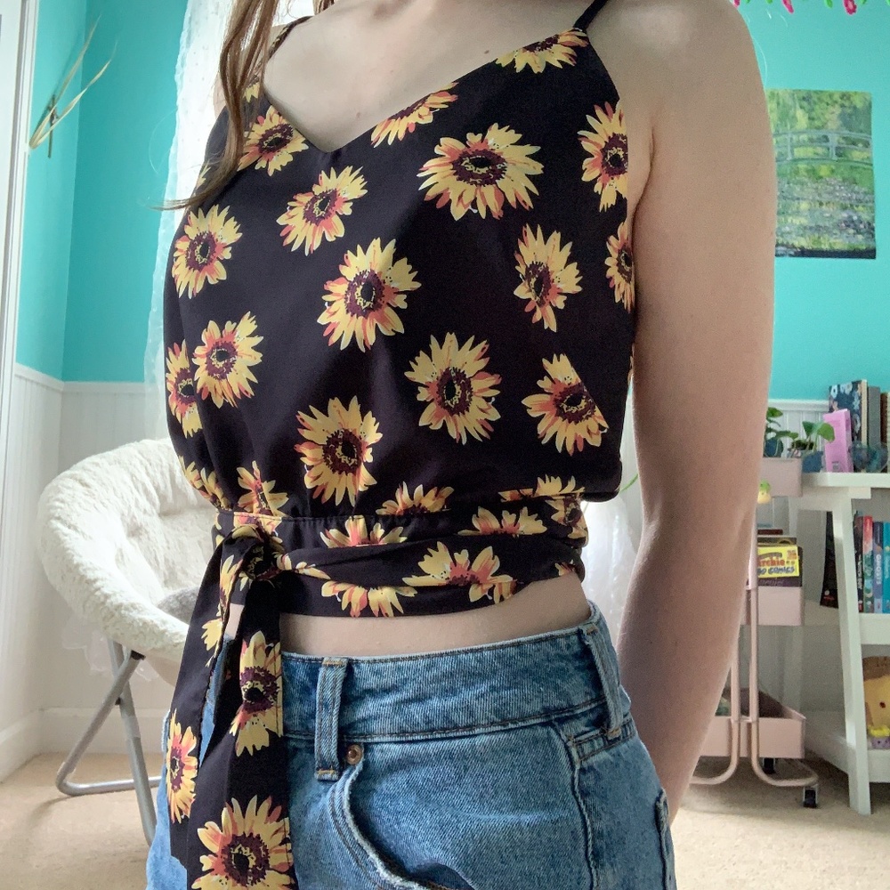 Sunflower Tank Crop Top